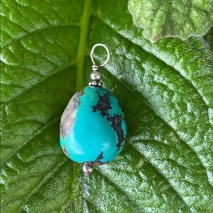 Turquoise & Sterling Silver Drop Pendant